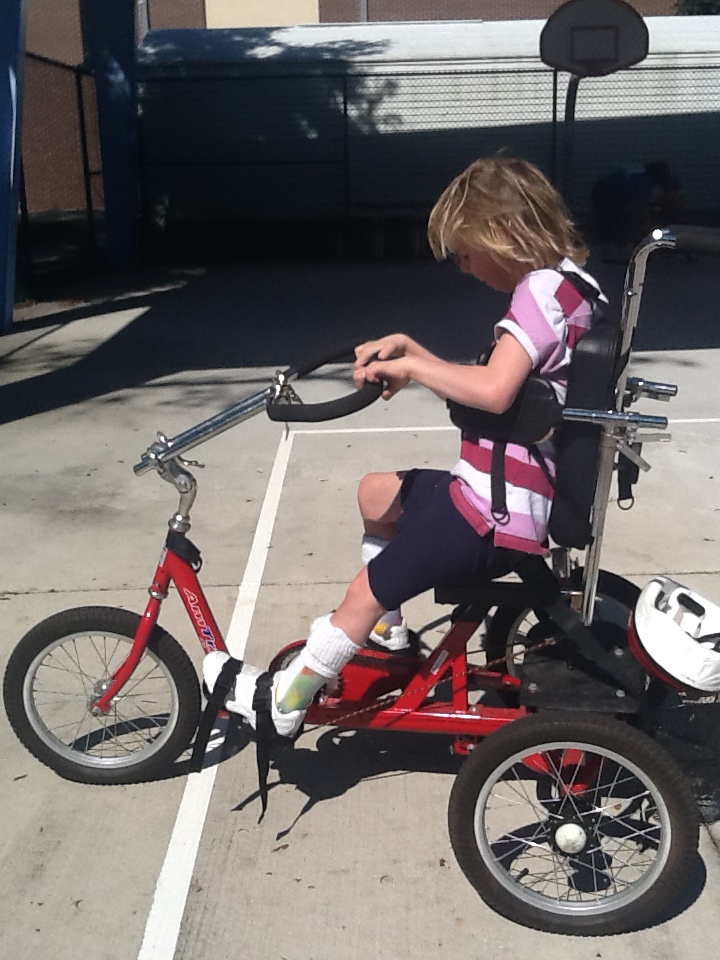 Student riding a bike